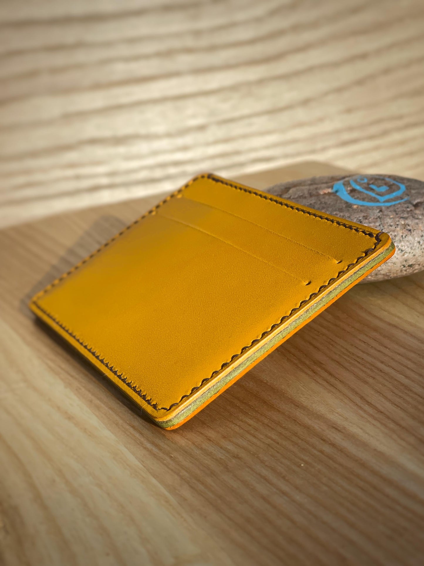 Handmade Real Leather Cardholder in Summer Colours