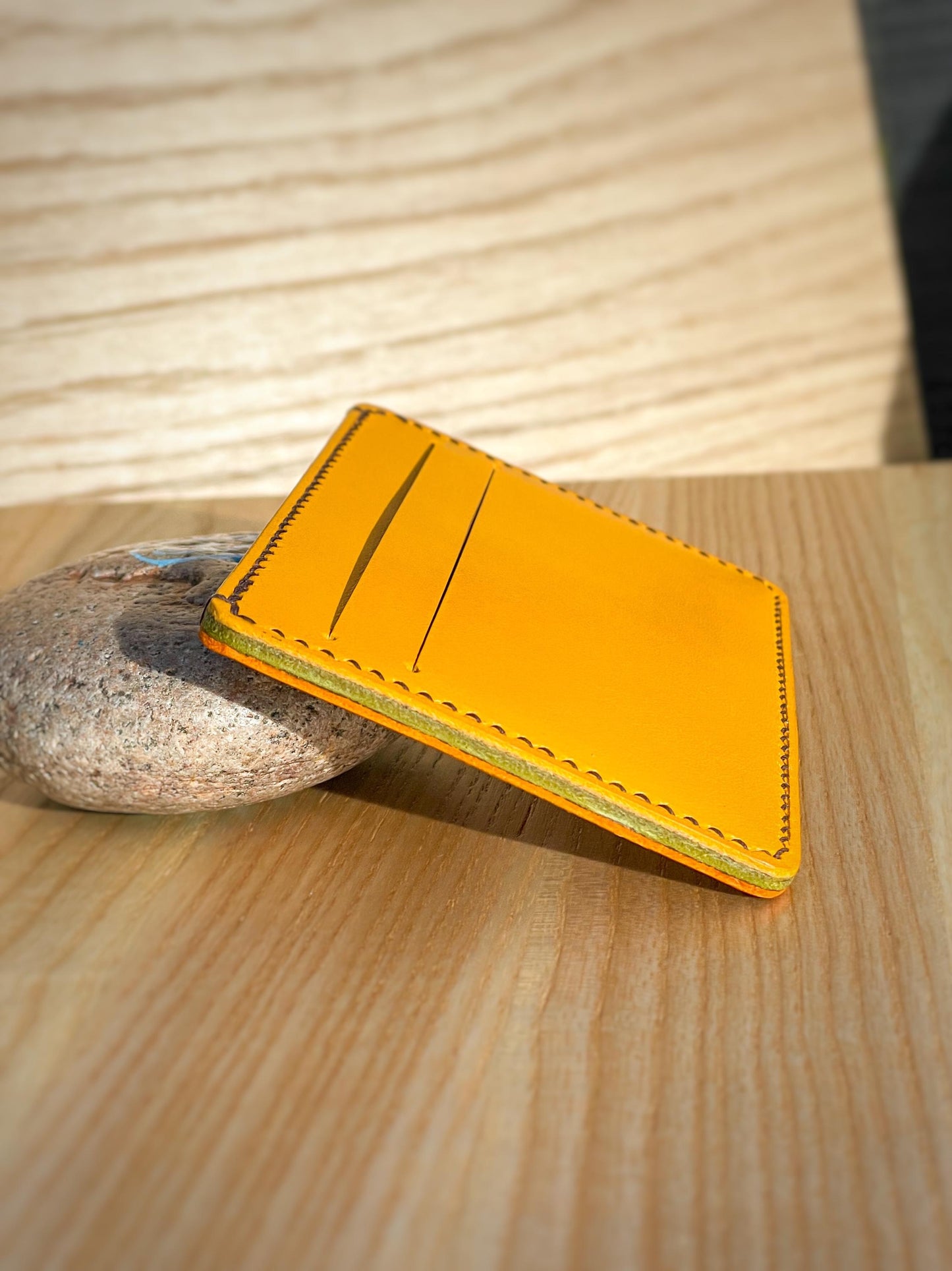 Handmade Real Leather Cardholder in Summer Colours