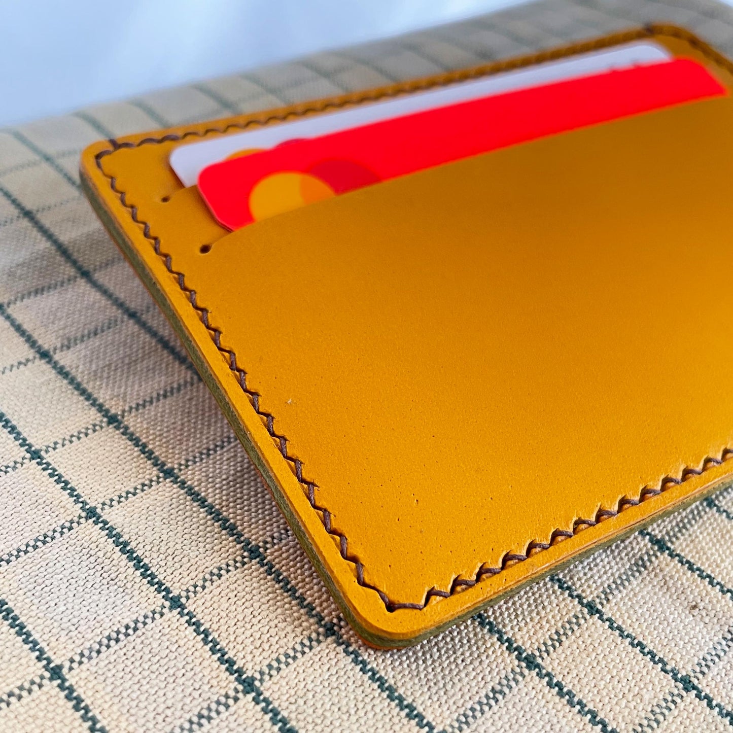 Handmade Real Leather Cardholder in Summer Colours
