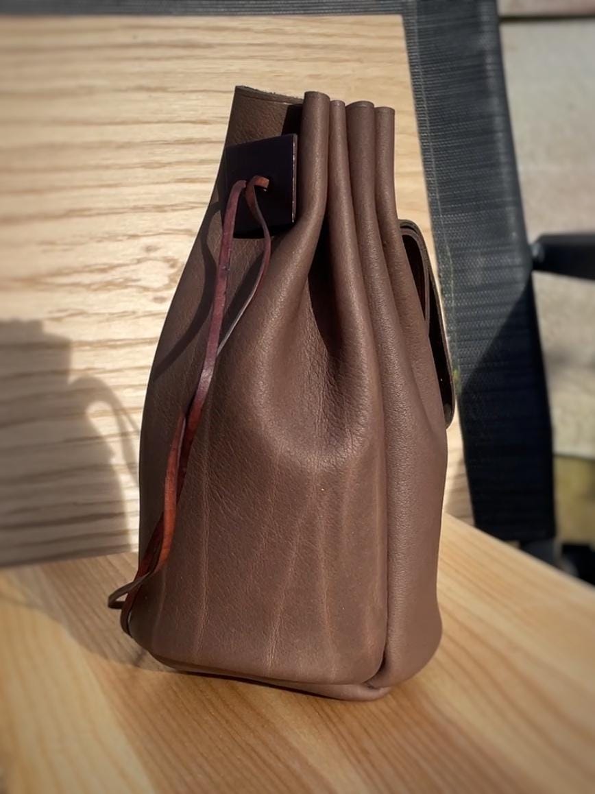 Medieval Inspired Real Leather Drawstring Belt Pouch