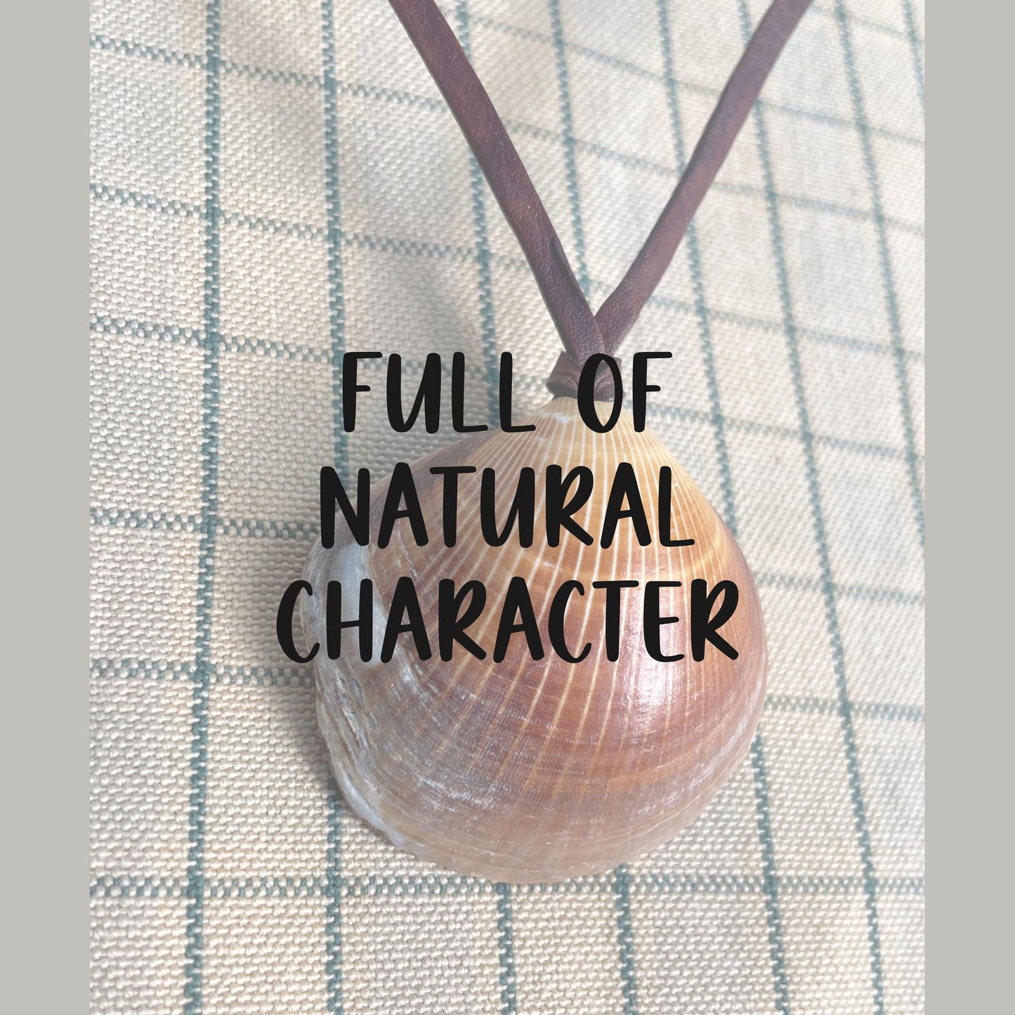 Natural Shell Necklace With Leather Thong, 100% Plastic Free