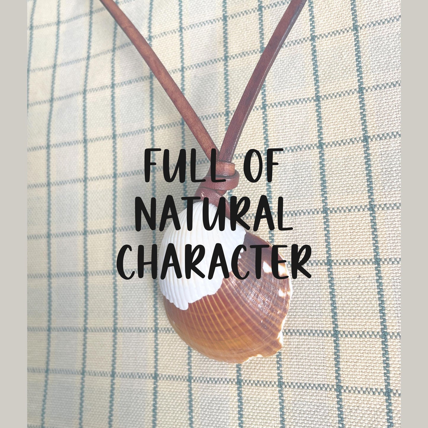 Double Shell Necklace With Leather Thong, 100% Plastic Free